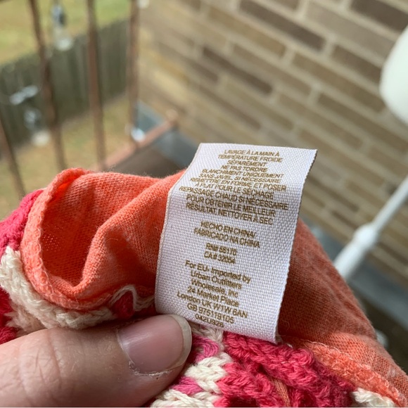 Free People We the Free Crochet Peach Crop Top Size Medium - Picture 11 of 11